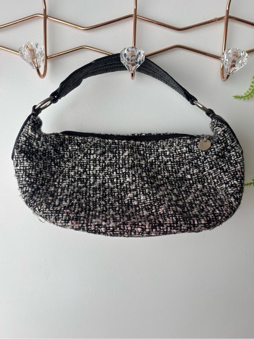 Vintage Liz Claiborne Black and White Tweed Mini Bag - Picture 8 of 8